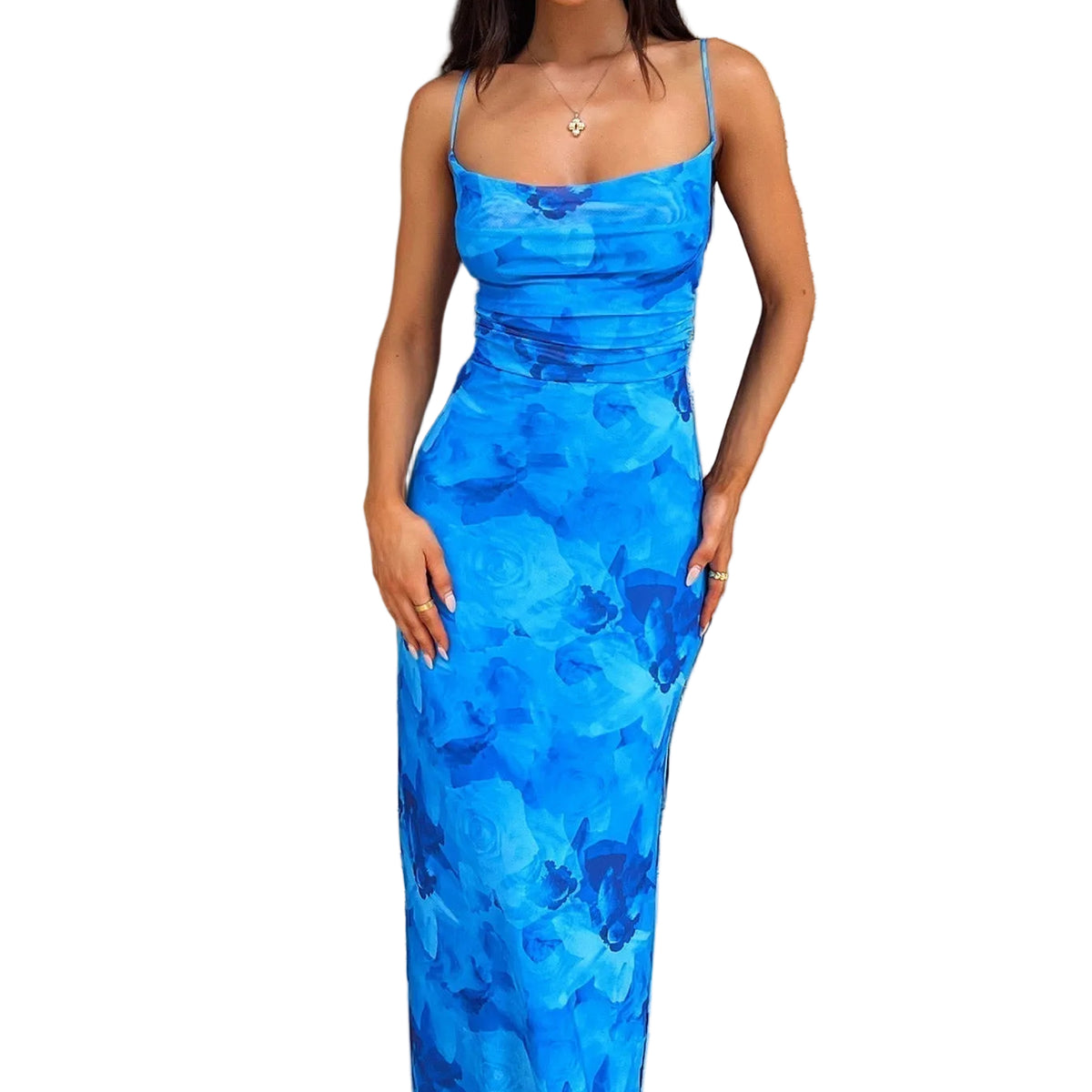 maxi tube dress plus size Floral Print Olive Polyester Tube Dress for Women